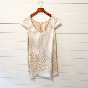 Free People | New Romantics Cream Lace Cap Sleeve Sheath Dress Size 10
